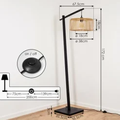 Luminaires Scandinaves-hofstein Lampadaire Callide Noir, 1 lumière