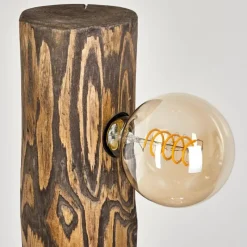 Luminaires Scandinaves-hofstein Lampadaire Canedo Bois foncé, Noir, 4 lumières