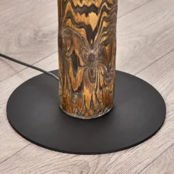 Luminaires Scandinaves-hofstein Lampadaire Canedo Bois foncé, Noir, 4 lumières