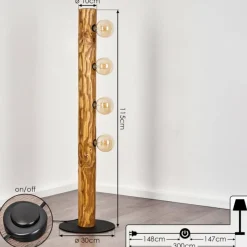 Luminaires Scandinaves-hofstein Lampadaire Canedo Écru, Noir, 4 lumières