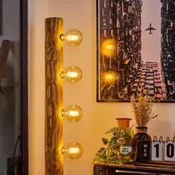 Luminaires Scandinaves-hofstein Lampadaire Canedo Écru, Noir, 4 lumières