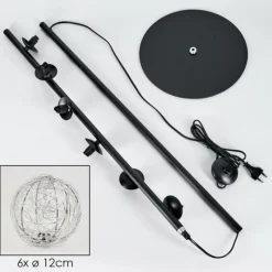 Lampes À Boules-hofstein Lampadaire 12 cm Remaisnil Argenté, 6 lumières