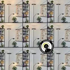 Luminaires Rustiques-hofstein Lampadaire Confluencia LED Noir, 2 lumières