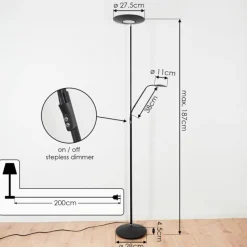 Luminaires Rustiques-hofstein Lampadaire Confluencia LED Noir, 2 lumières