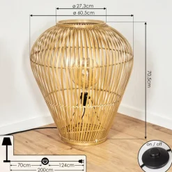 Style Boho-Chic-hofstein Lampadaire Durazno Écru, 1 lumière