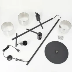 hofstein Lampadaire Gafa Noir, 3 lumières