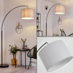 Lampes En Tissu-hofstein Lampadaire Gualdim Noir, 1 lumière