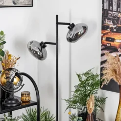 Suspension Verre Fumé-hofstein Lampadaire Haikala Noir, 2 lumières