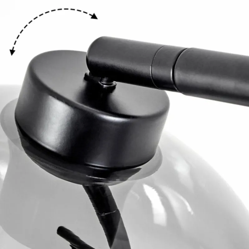 Suspension Verre Fumé-hofstein Lampadaire Haikala Noir, 2 lumières