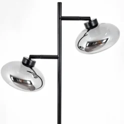 Suspension Verre Fumé-hofstein Lampadaire Haikala Noir, 2 lumières