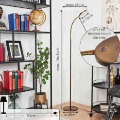 hofstein Lampadaire Haltia LED Bronze, 1 lumière