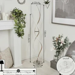 hofstein Lampadaire Henrichemont LED Chrome, Nickel mat, 1 lumière* Lampadaires Et Lampes Sur Pied