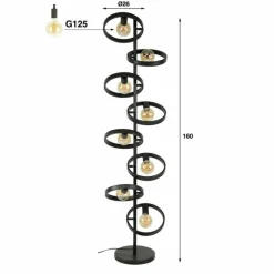 hofstein Lampadaire Hover Anthracite, 8 lumières* Lampadaires Et Lampes Sur Pied