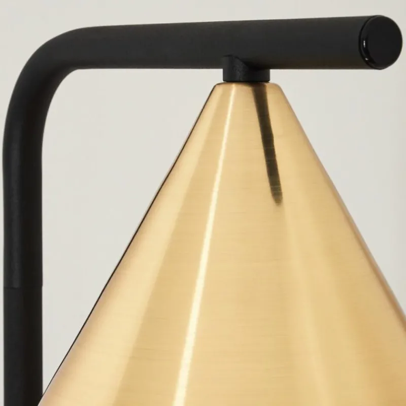 Lampes Dorées-hofstein Lampadaire Hueso Noir, 1 lumière