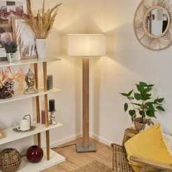 Luminaires Scandinaves-hofstein Lampadaire Kyneton Gris, Écru, 1 lumière