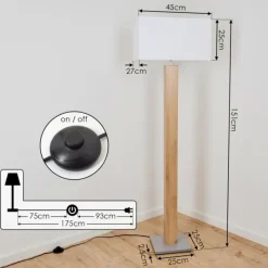 Luminaires Scandinaves-hofstein Lampadaire Kyneton Gris, Écru, 1 lumière