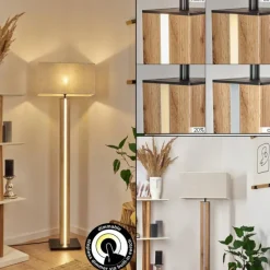 Lampes En Tissu-hofstein Lampadaire Kyneton LED Écru, Noir, 2 lumières