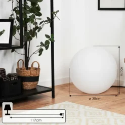 hofstein Lampadaire Loural LED Nickel mat, 1 lumière, Télécommandes, Changeur de couleurs