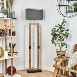 Style Boho-Chic-hofstein Lampadaire Lure Brun, Couleur bois, Noir, 1 lumière