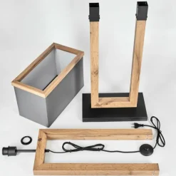 Style Boho-Chic-hofstein Lampadaire Lure Brun, Couleur bois, Noir, 1 lumière