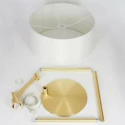 Lampes En Tissu-hofstein Lampadaire Manhenha Laiton, 1 lumière