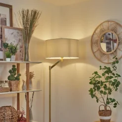 Lampes En Tissu-hofstein Lampadaire Manhenha Laiton, 1 lumière