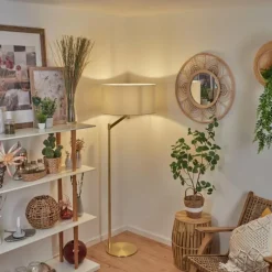 Lampes En Tissu-hofstein Lampadaire Manhenha Laiton, 1 lumière