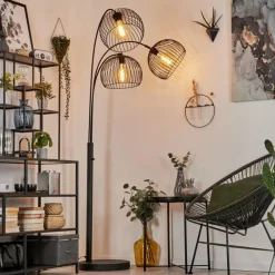 hofstein Lampadaire Mossay Noir, 3 lumières* Lampadaires Et Lampes Sur Pied