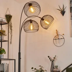 hofstein Lampadaire Mossay Noir, 3 lumières* Lampadaires Et Lampes Sur Pied