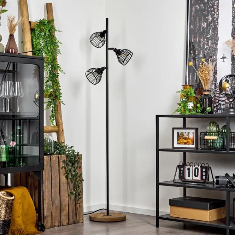 Style Boho-Chic-hofstein Lampadaire Omba Écru, Noir, 3 lumières