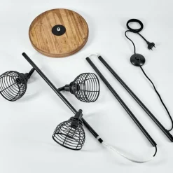 Style Boho-Chic-hofstein Lampadaire Omba Écru, Noir, 3 lumières