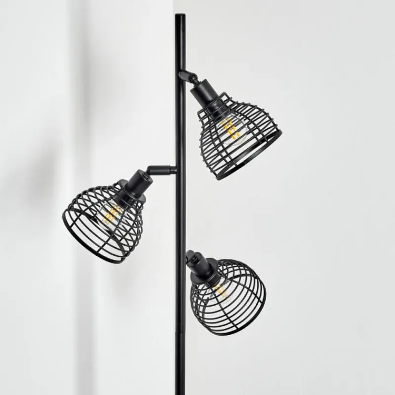 Style Boho-Chic-hofstein Lampadaire Omba Écru, Noir, 3 lumières