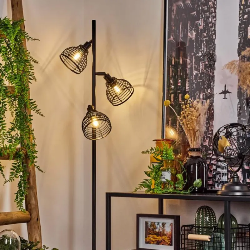 Style Boho-Chic-hofstein Lampadaire Omba Écru, Noir, 3 lumières