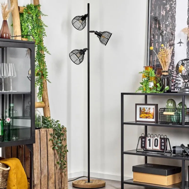 Style Boho-Chic-hofstein Lampadaire Omba Écru, Noir, 3 lumières