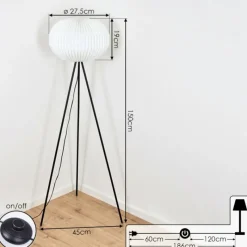 hofstein Lampadaire Regufe Noir, 1 lumière
