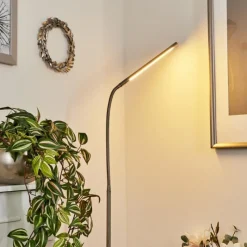 hofstein Lampadaire Reuland LED Nickel mat, 1 lumière