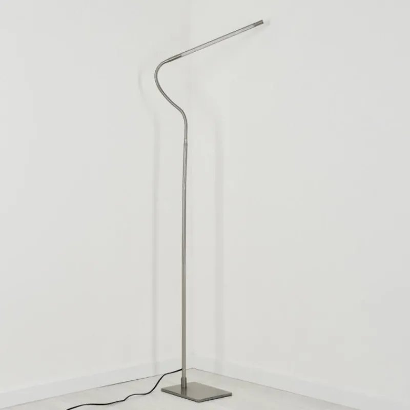 hofstein Lampadaire Reuland LED Nickel mat, 1 lumière