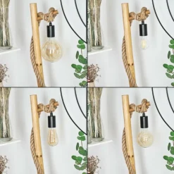 Luminaires Scandinaves-hofstein Lampadaire Riekje Écru, Noir, 1 lumière