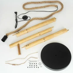 Luminaires Scandinaves-hofstein Lampadaire Riekje Écru, Noir, 1 lumière