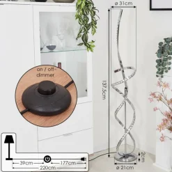 hofstein Lampadaire Robalo LED Chrome, 1 lumière