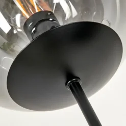 Suspension Verre Fumé-hofstein Lampadaire Salamonde Noir, 3 lumières