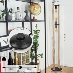 Luminaires Scandinaves-hofstein Lampadaire Sande Écru, Noir, 3 lumières