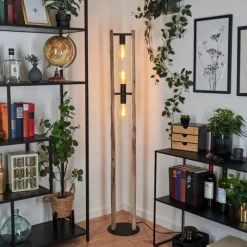 Luminaires Scandinaves-hofstein Lampadaire Sande Écru, Noir, 3 lumières