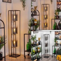 Suspension Verre Fumé-hofstein Lampadaire Sarniguet Noir, 3 lumières