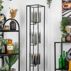 Suspension Verre Fumé-hofstein Lampadaire Sarniguet Noir, 3 lumières