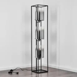 Suspension Verre Fumé-hofstein Lampadaire Sarniguet Noir, 3 lumières