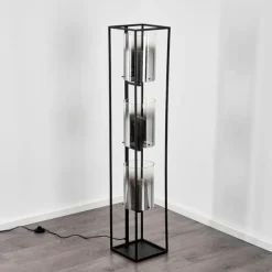 Suspension Verre Fumé-hofstein Lampadaire Sarniguet Noir, 3 lumières