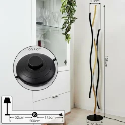 Lampes Dorées-hofstein Lampadaire Serlande LED Or, Noir, Blanc, 1 lumière