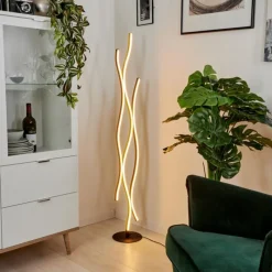 Lampes Dorées-hofstein Lampadaire Serlande LED Or, Noir, Blanc, 1 lumière