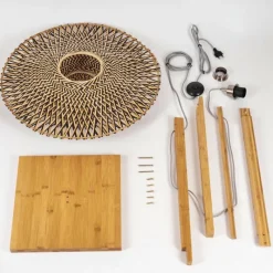 Style Boho-Chic-hofstein Lampadaire Shelbourne Écru, 1 lumière